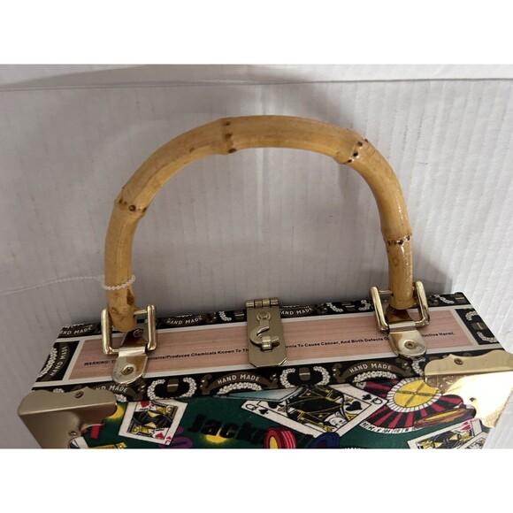 Cigar Box Jackpot Purse Cards Dice Gambling Las Vegas Purse top handle - Picture 6 of 16